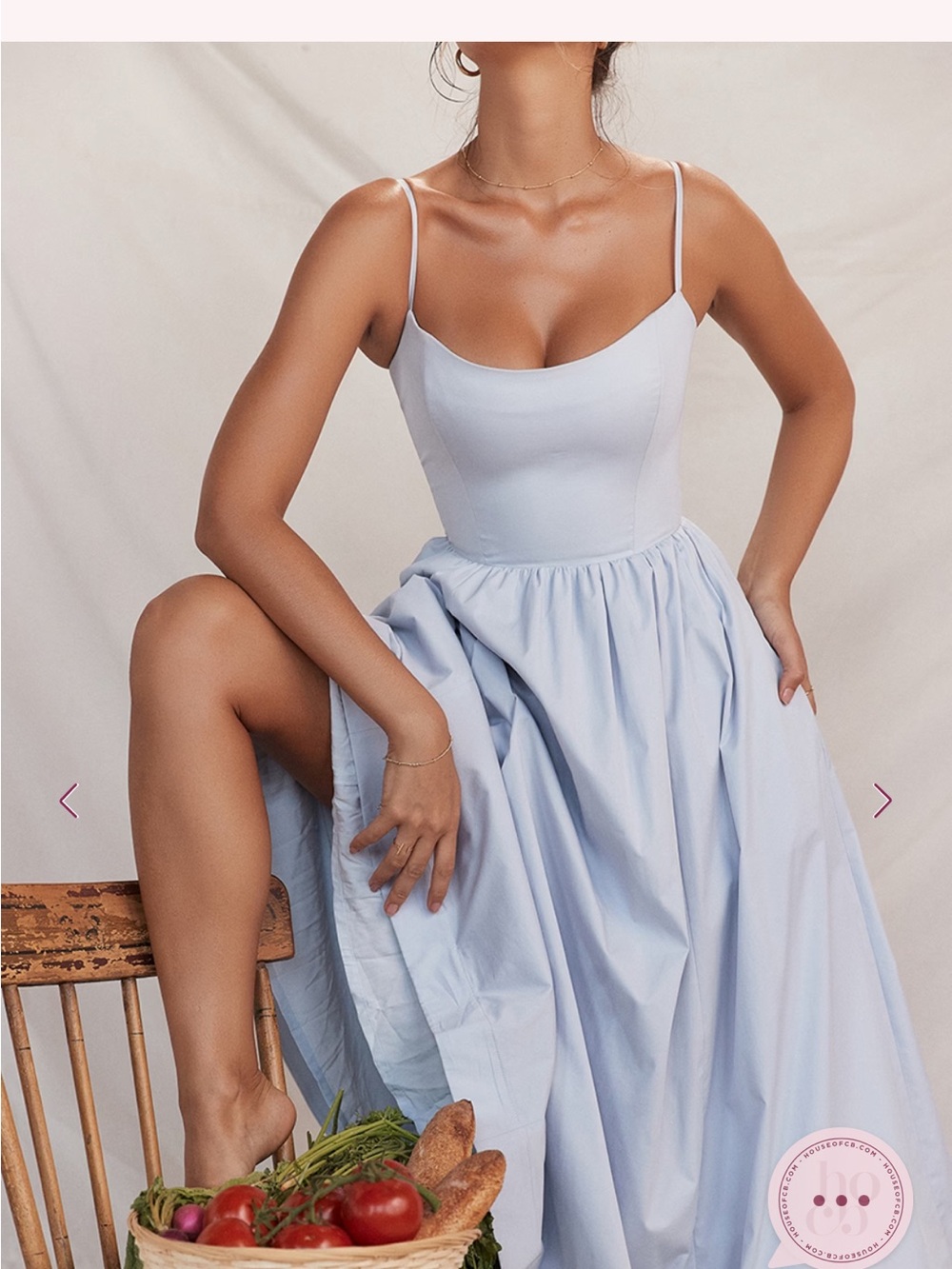 House Of CB “Lolita” soft Blue corset  Maxi sun Dress